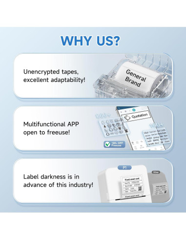 Impresora de Etiquetas Portátil DETONGER P1 Bluetooth Recargable