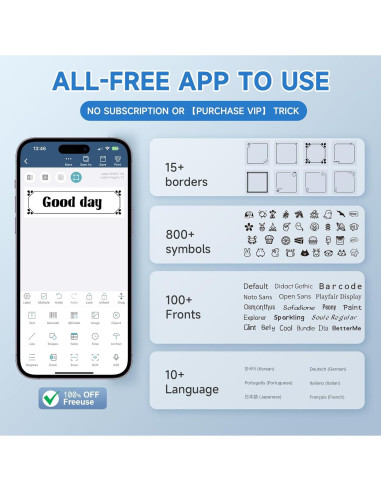 Impresora de Etiquetas Portátil DETONGER P1 Bluetooth Recargable