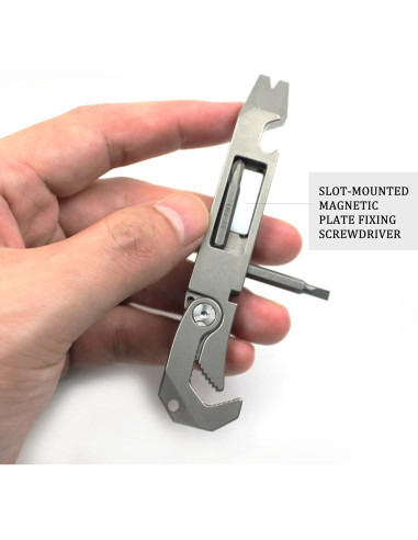 Multiherramienta EDC ResafeLy de Titanio 10.8 cm con Destornillador