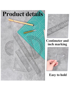 Juego de Reglas Transparentes 6 PCS - Yuomeaz - Medición Precisa 2