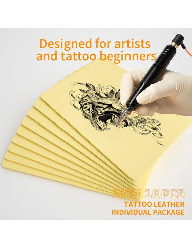 10 Hojas Piel de Práctica Tatuaje MIHERT 20x15 cm 3mm Doble Cara
