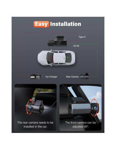 Cámara de Tablero Delantera y Trasera BESTSEE M33 4K/2.5K