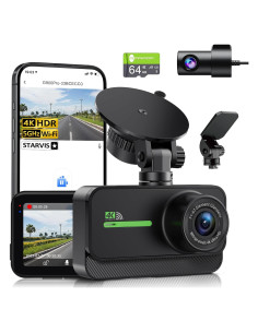 Cámara de Tablero Dual 4K GMAIPOP con WiFi y Tarjeta 64GB