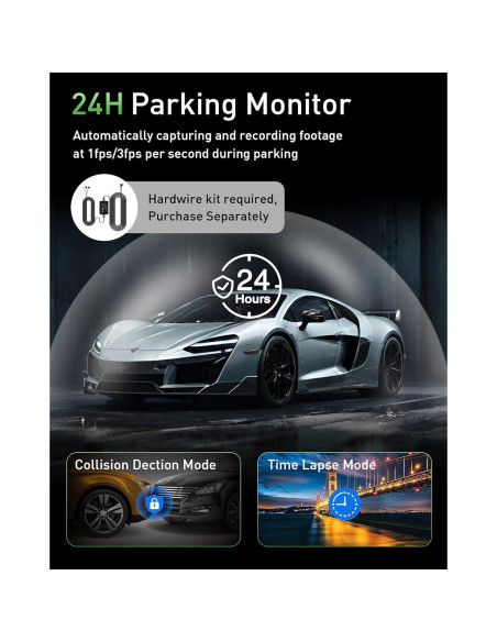 Cámara de Tablero Dual 4K GMAIPOP con WiFi y Tarjeta 64GB