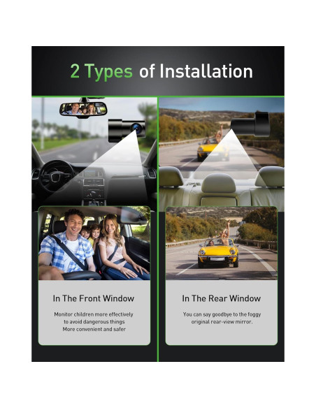 Cámara de Tablero Dual 4K GMAIPOP con WiFi y Tarjeta 64GB