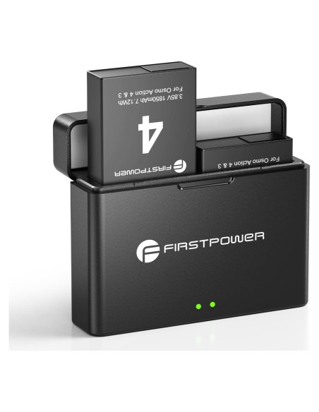 Batería de Reemplazo FirstPower 1850mAh para DJI Osmo Action 4/3 - Cargador Doble
