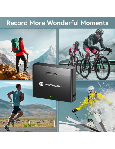 Batería de Reemplazo FirstPower 1850mAh para DJI Osmo Action 4/3 - Cargador Doble