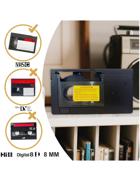 Adaptador VHS-C a VHS motorizado - Compatible con VCR