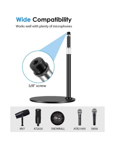 Soporte de Micrófono de Escritorio Etour Ajustable 23.4-39.4 cm