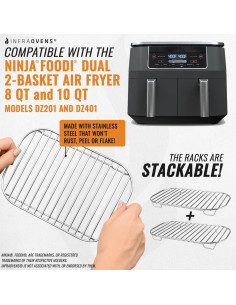 Accesorios para Freidora de Aire Ninja Dual 2 Canastas 9 Piezas 2