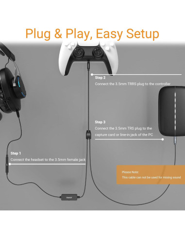 Cable Cubilux Chat Link Pro con Control de Volumen 3.5mm