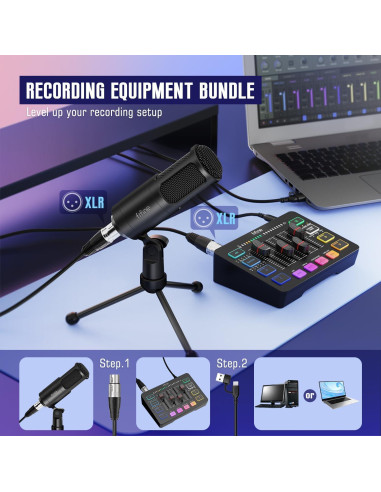 Kit de Audio FIFINE KS3 para Gaming y Podcast con Micrófono XLR
