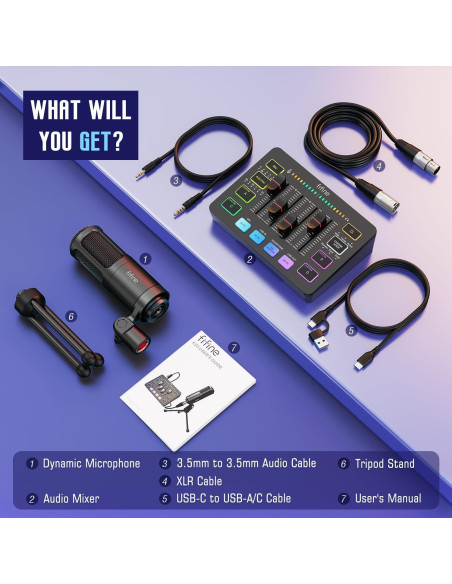 Kit de Audio FIFINE KS3 para Gaming y Podcast con Micrófono XLR