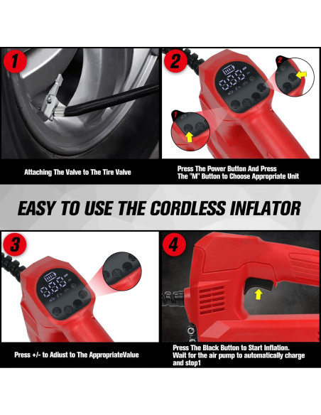 Inflador de Neumáticos Inalámbrico LouSdZoke 150PSI Digital