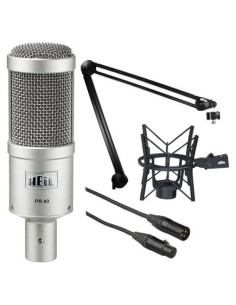 Micrófono de Estudio Dinámico Heil Sound PR 40 Negro con Soporte