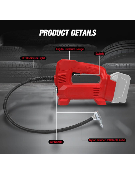 Inflador de Neumáticos Inalámbrico LouSdZoke 150PSI Digital