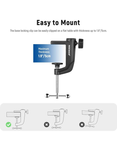 Abrazadera de Montaje en Mesa NEEWER para Soporte de Micrófono
