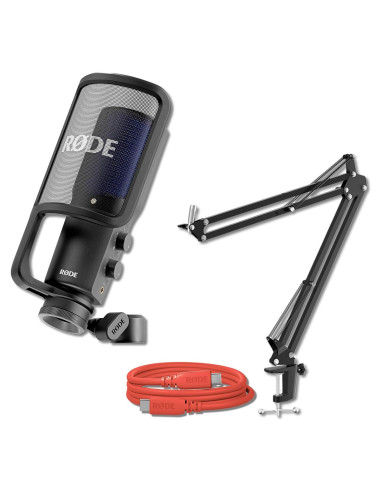 Micrófono USB Rode NT-USB+ con Brazo Ajustable y Filtro Anti-Pop
