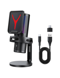 Micrófono USB de Condensador VBESTLIFE con RGB y Filtro Antipop