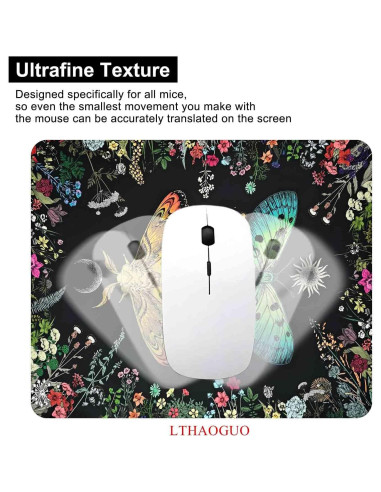 Alfombrilla de Ratón LTHAOGUO Mariposa Boho Antideslizante 240x200mm