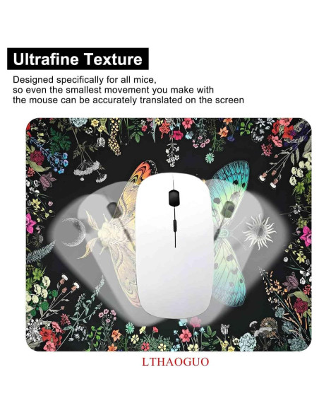Alfombrilla de Ratón LTHAOGUO Mariposa Boho Antideslizante 240x200mm