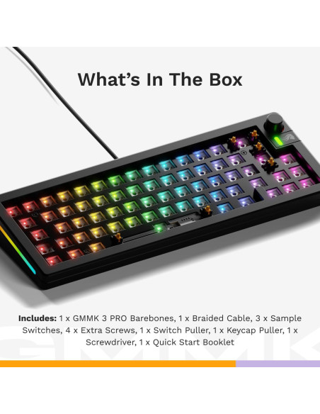 Teclado Mecánico Glorious GMMK 3 Compacto Negro Hotswappable