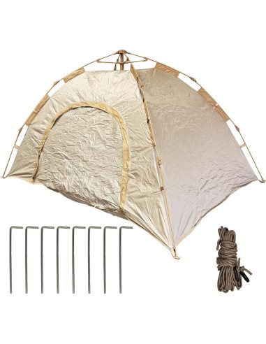 Carpa portátil WiseLife para 2 personas 213x182 cm beige