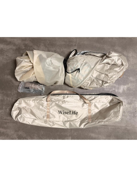 Carpa portátil WiseLife para 2 personas 213x182 cm beige