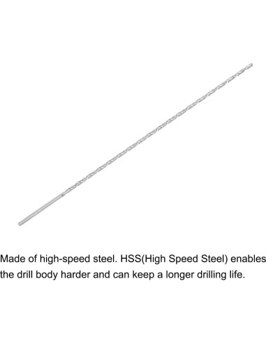 Brocas de Tornillo Extra Largas uxcell 2mm x 200mm HSS 2 Pcs