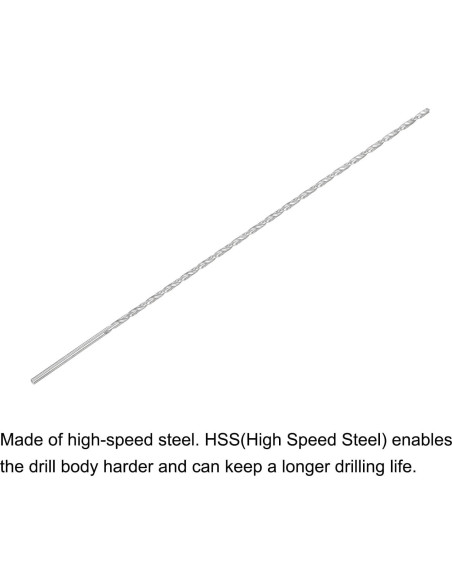 Brocas de Tornillo Extra Largas uxcell 2mm x 200mm HSS 2 Pcs