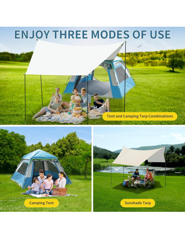 Tienda de Camping Instantánea Overmont OM-TP010 para 3 Personas