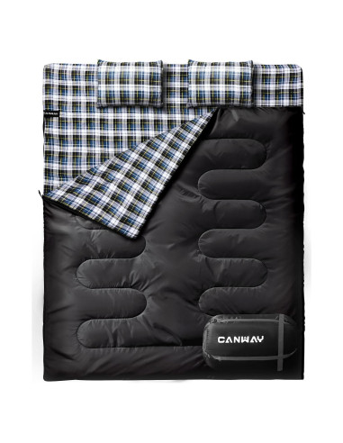 Saco de Dormir Doble Canway XXL Flannel para 2 Personas