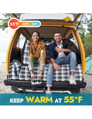 Saco de Dormir Doble Canway XXL Flannel para 2 Personas