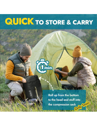 Saco de Dormir Doble Canway XXL Flannel para 2 Personas