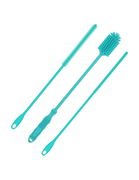 Juego de 3 Cepillos de Silicona PEUTIER para Botellas y Popotes