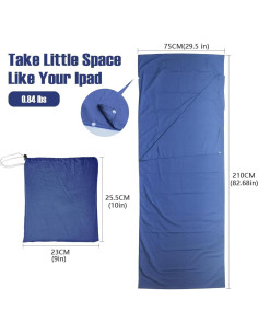 Forro de Saco de Dormir JASKFG SBL-2 Ligero 210x75cm Gris 2