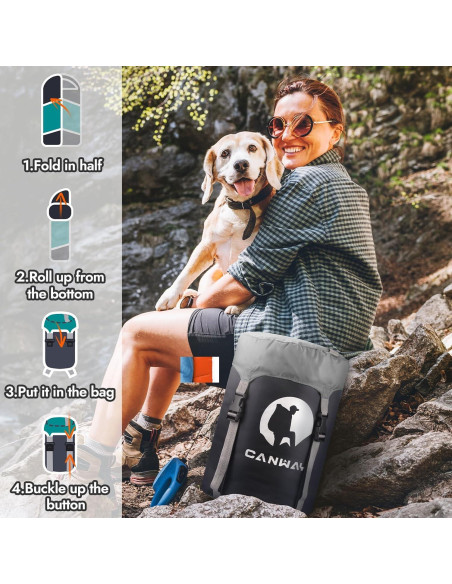 Saco de Dormir Canway XL para Camping y Senderismo - Gris Saco de Dormir Canway XL para Camping y Senderismo - Gris