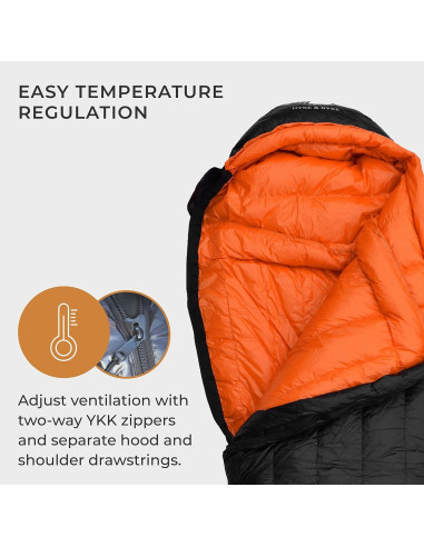 Saco de Dormir Hyke & Byke Eolus 30 F Largo Ultraligero