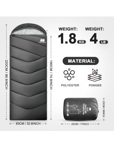 Saco de Dormir TANSTRIDER para Adultos 82.5x220 cm Climas Cálidos 2