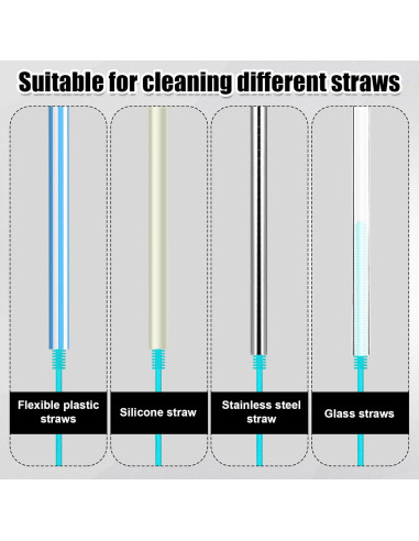 Juego de 3 Cepillos de Silicona PEUTIER para Botellas y Popotes