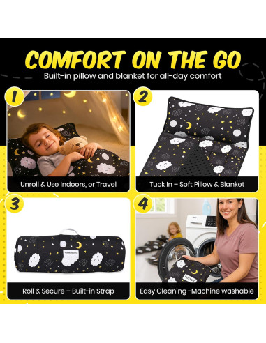 Colchoneta para Niños PRISTIVIO Enrollable con Almohada y Manta
