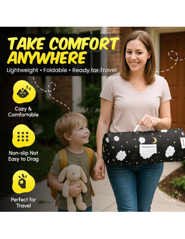 Colchoneta para Niños PRISTIVIO Enrollable con Almohada y Manta