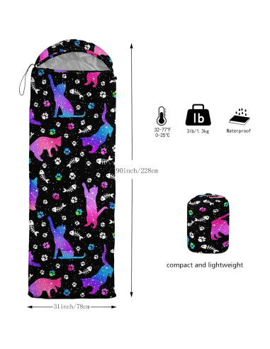 Saco de Dormir BailiPromise 3 Temporadas 79x229cm Impermeable