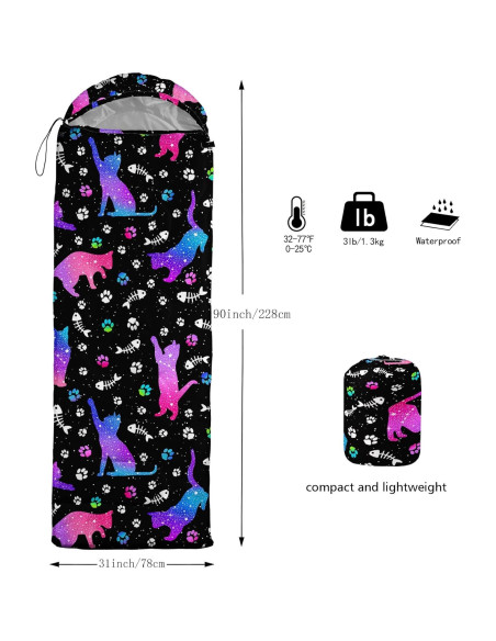 Saco de Dormir BailiPromise 3 Temporadas 79x229cm Impermeable