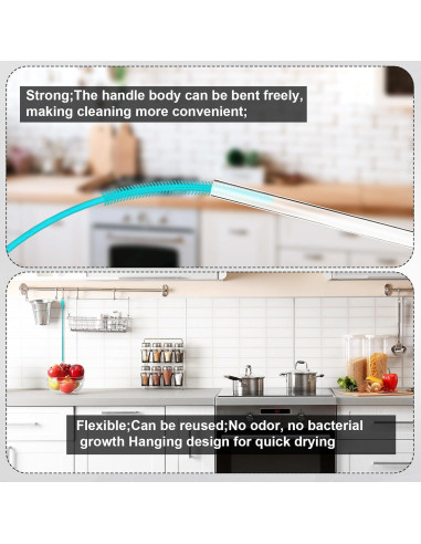 Juego de 3 Cepillos de Silicona PEUTIER para Botellas y Popotes