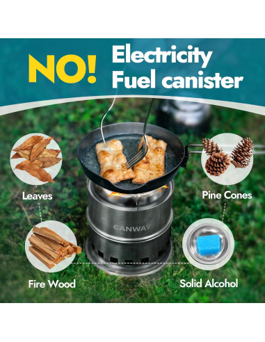 Cafetera Percoladora y Estufa de Camping CANWAY 9 Tazas Acero Inoxidable