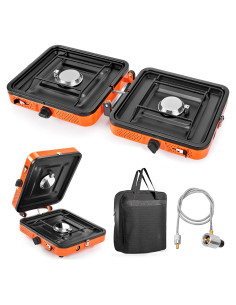 Estufa de Camping GGC 2 Quemadores Plegable 20,000 BTU Propano