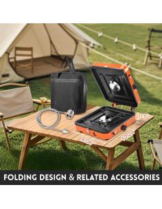 Estufa de Camping GGC 2 Quemadores Plegable 20,000 BTU Propano 2