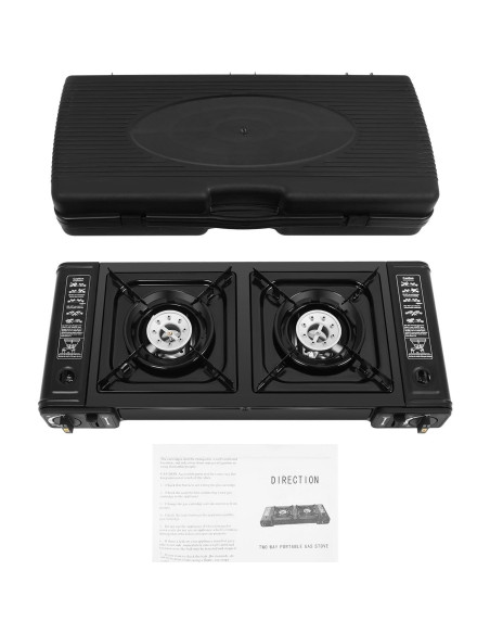 Estufa de Camping Portátil Poggyyi 2 Quemadores Butano 64x27.8cm