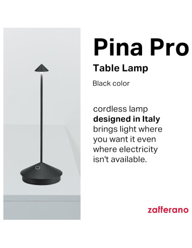 Lámpara de Mesa Pina Pro Zafferano Recargable IP54 29 cm